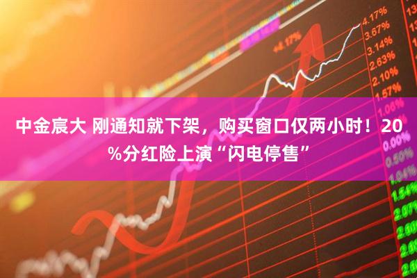 中金宸大 刚通知就下架，购买窗口仅两小时！20%分红险上演“闪电停售”