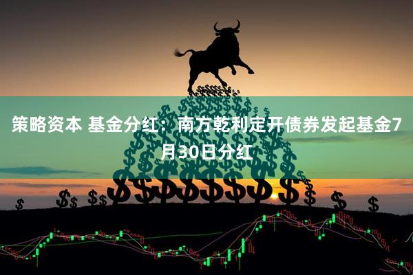 策略资本 基金分红：南方乾利定开债券发起基金7月30日分红
